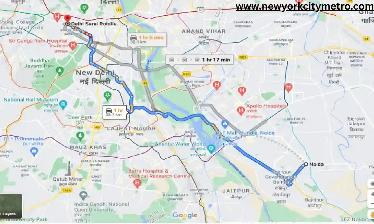 Delhi Sarai Rohilla Railway Station to Nearest Metro Station Distance